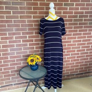 LOFT Striped Maxi Dress